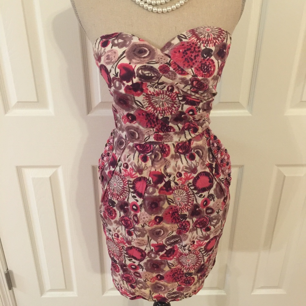 Anthropologie C. Luce Strapless Dress w/ Pockets